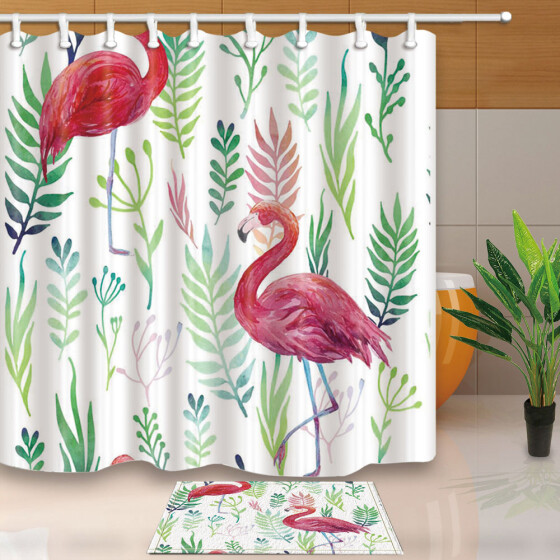 71/"Bathroom Waterproof Polyester fabric Shower Curtain with hooks Bear and bird