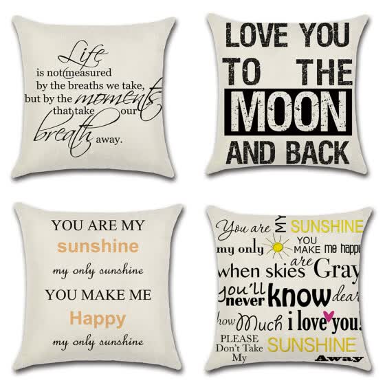 Shop Cotton Linen You Are My Sunshine Decorative Pillowcase Throw