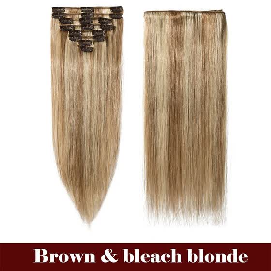 Shop Clip In 100 Real Human Hair Extensions Full Head Hair