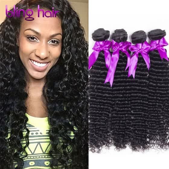 Shop Bling Hair Brazilian Virgin Hair Deep Wave 4 Bundles 7a Grade