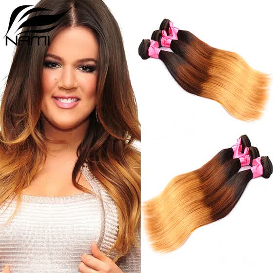 Shop Nami Hair Three Tone Color T1b 4 27 Brazilian Straight Ombre