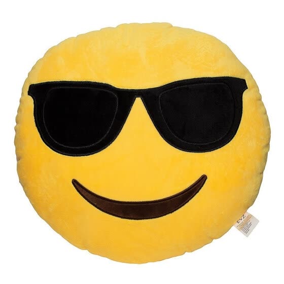 Shop Emoji Smiley Emoticon Yellow Round Cushion Stuffed Plush Soft