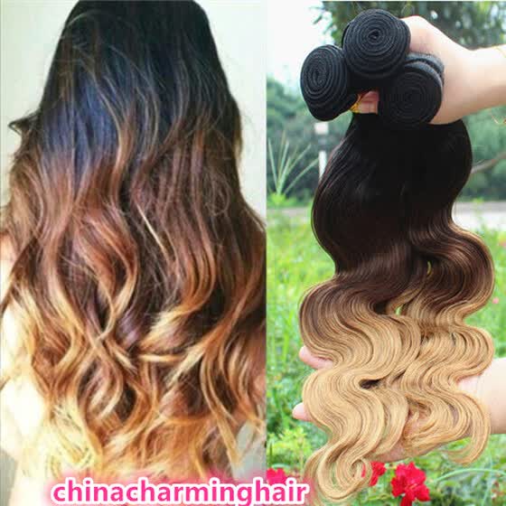 Shop Body Wave Bundles 3 Tone Ombre Human Hair Weave Extensions 3