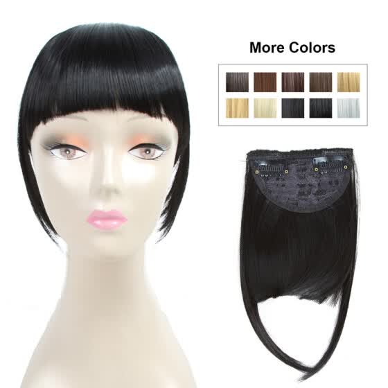 Shop Fashion Clip On Bangs Brown Fringe Hair Extensions Synthetic