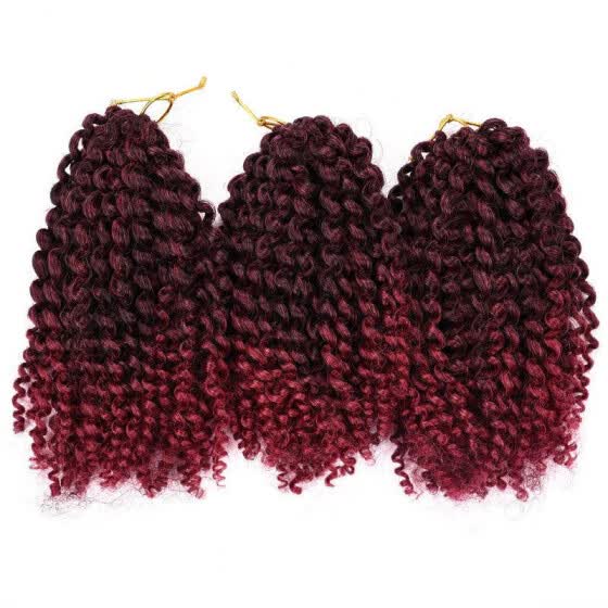 Shop 8 Inch Ombre Marlybob Crochet Braids 3pcs Pack Afro Kinky