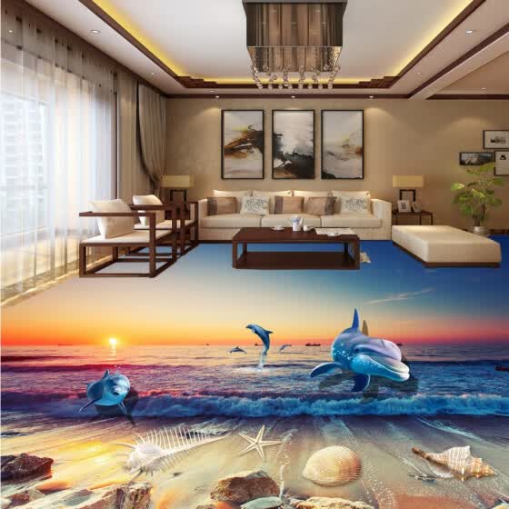 Shop Free Shipping Sunset Sunset Seashells Beach Water 3d Floor