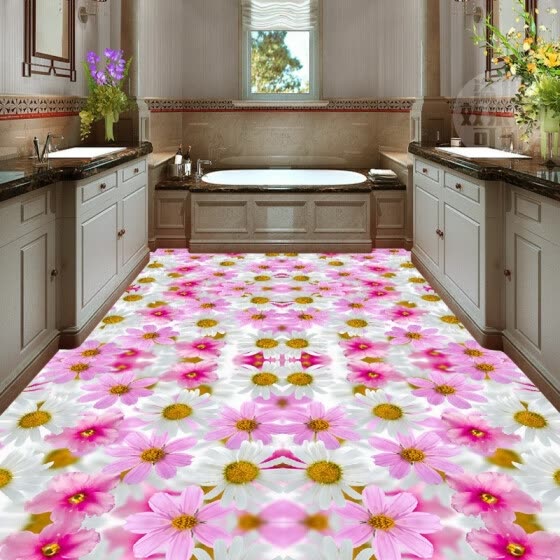 Shop Free Shipping Custom Floral Plants Flower Floor Painting Self