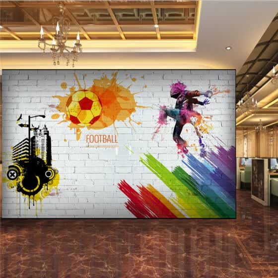 Shop Custom Wall Mural Brick Wall City Graffiti Football