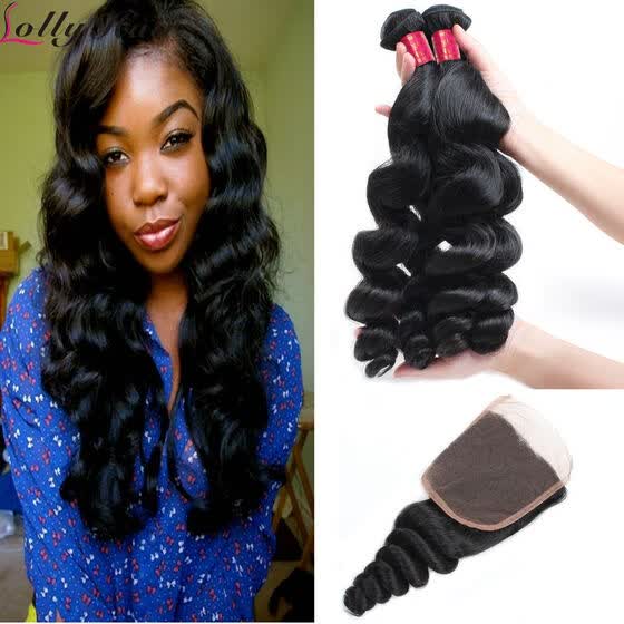 Shop Fashion Brazilian Virgin Hair Loose Wave With Closure Virgin