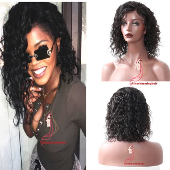 Shop Wet Wavy Bob Wig With Baby Hair Front Lace Wigs Human Hair