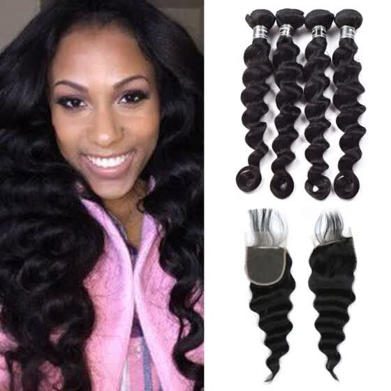 Shop 7a Grade Brazilian Virgin Hair 4 Bundles With 4x4 Closure