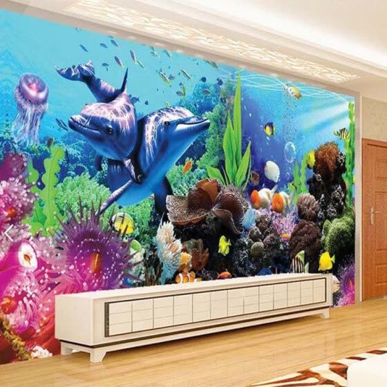 Shop Custom Wall Mural Straw Texture Wallpaper Underwater