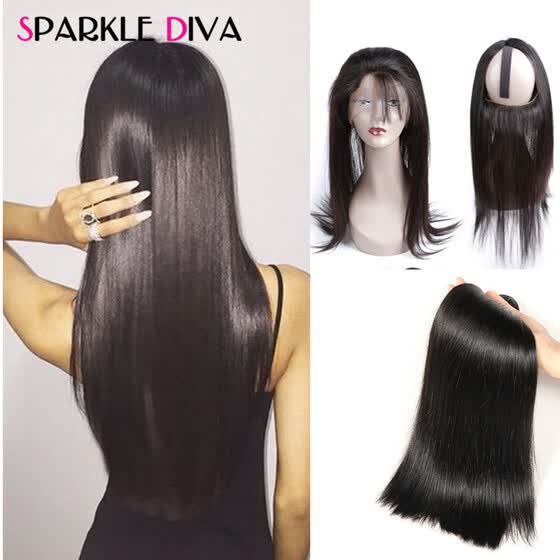 Shop 8a Pre Plucked 360 Lace Frontal With Bundle Peruvian Straight