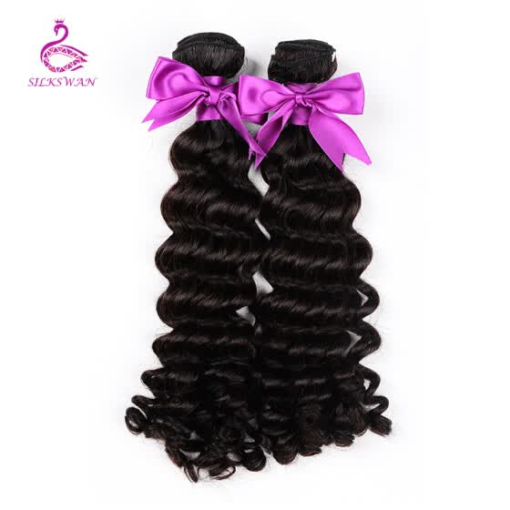 Shop Silkswan Hair Deep Wave Brazilian Hair Weave Bundle Remy Human Hair Weaving 12 28 Inch Machine Double Weft Online From Best Hair Bundles On Jd Com Global Site Joybuy Com