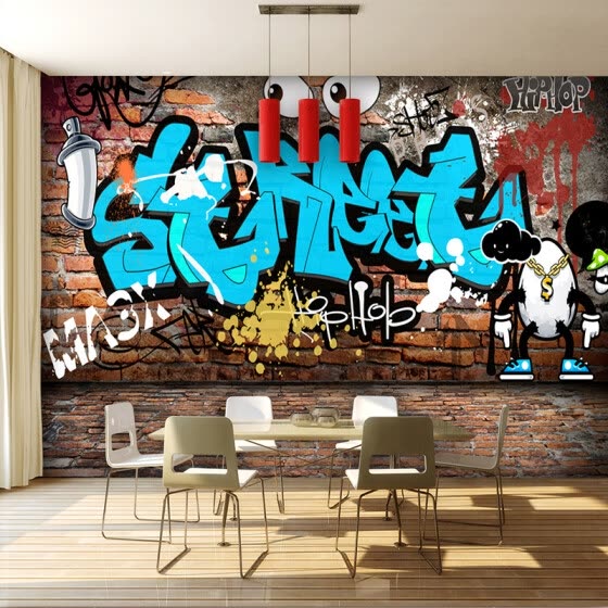 Shop 3d Stereo Street Graffiti Brick Wallpaper Children