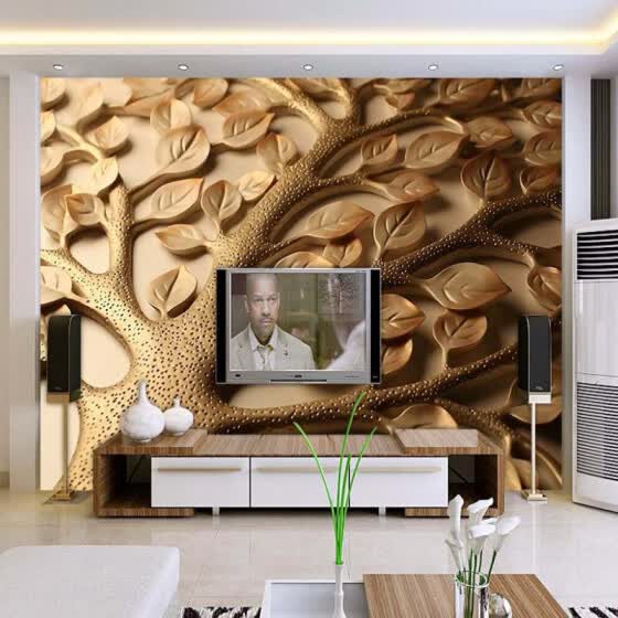 Shop Custom 3d Mural Wallpaper Modern Abstract Relief Leaves Wall Painting Living Room Bedroom Art Mural Wallpaper Papel De Parede 3d Online From Best Wall Stickers Murals On Jd Com Global Site