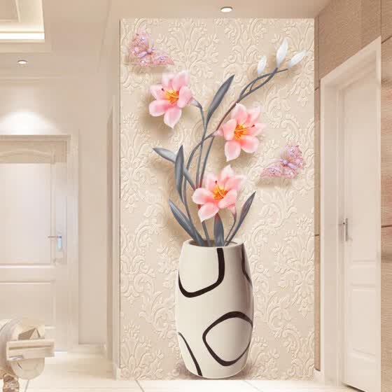 Shop 3d Wallpaper Modern Fashion Simple Flower Vase Photo Wall