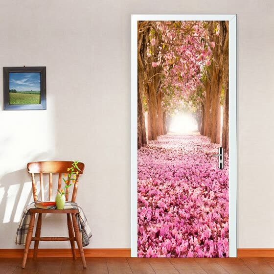 Shop Romantic Cherry Blossom Avenue Photo Wall Mural Door