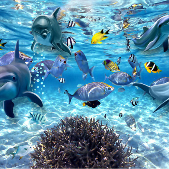 3D Seabed Tropical Fish1 Wall Paper Wall Print Decal Wall Deco Indoor wall Mural