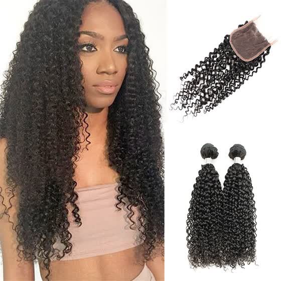 Shop Kiss Hair 8a Grade Nature Color Kinky Curly Hair Weaving