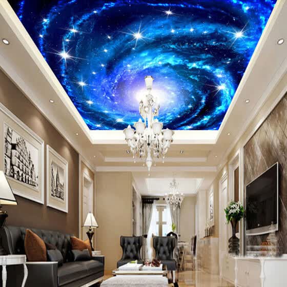 Shop Ceiling Custom Fluorescent Wallpaper Modern Fantasy Sky Swirl