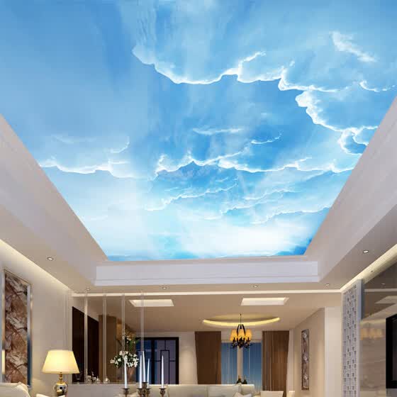 Shop 3d Wall Mural Sky White Clouds Custom 3d Photo Wallpaper