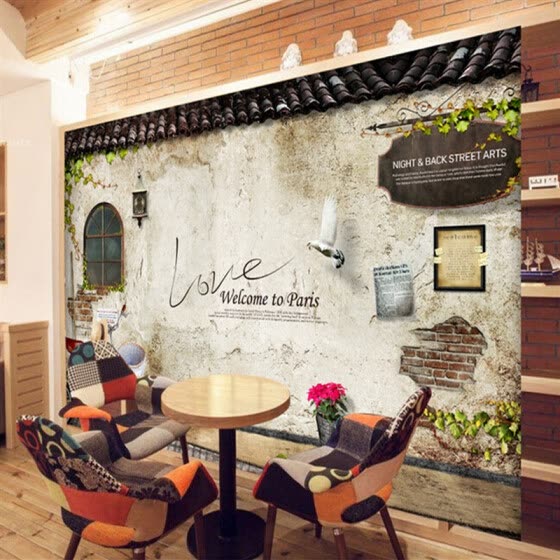 Shop Nostalgic Retro Brick Wallpaper Bedroom Cafe Bar Restaurant Background Wall Covering Customized Large Mural Seamless Wallpaper Online From Best Wall Stickers Murals On Jd Com Global Site Joybuy Com