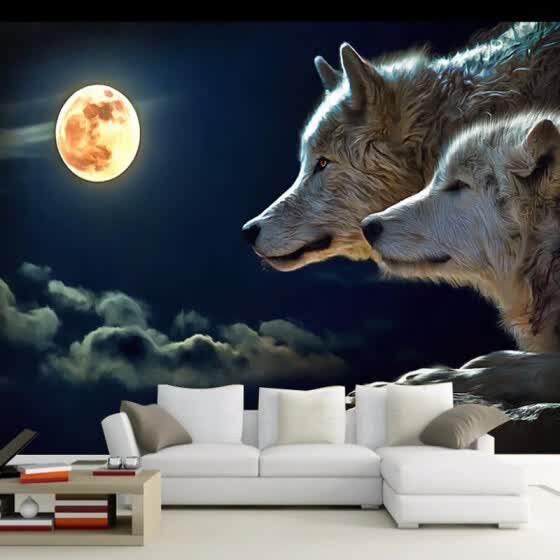 Shop Large Custom 3d Mural Wallpaper Under The Moonlight