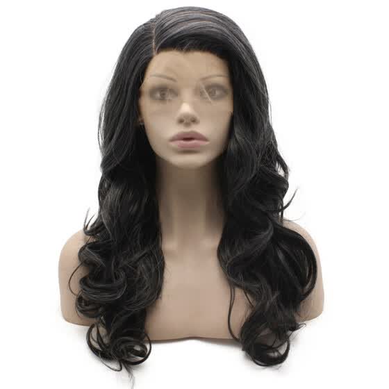 Shop Long Wavy Side Part Old Lady Swiss Lace Front Wig Natural