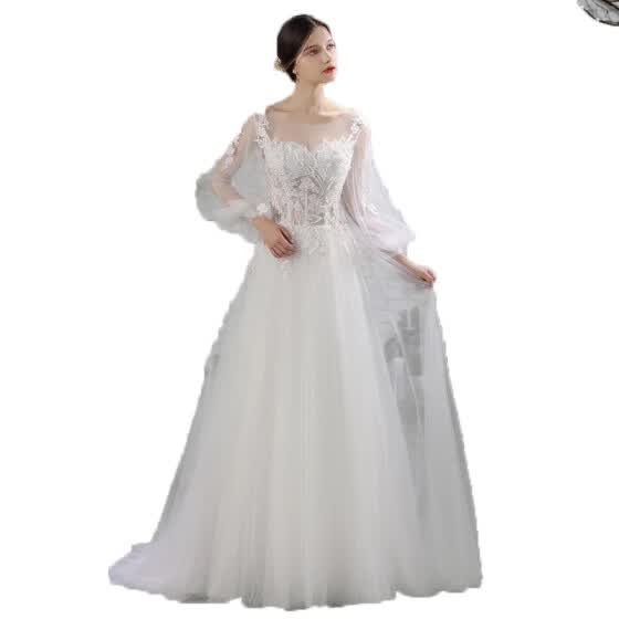Shop Simple Light Hand Made Embroidery Juliet Sleeves V Neck A