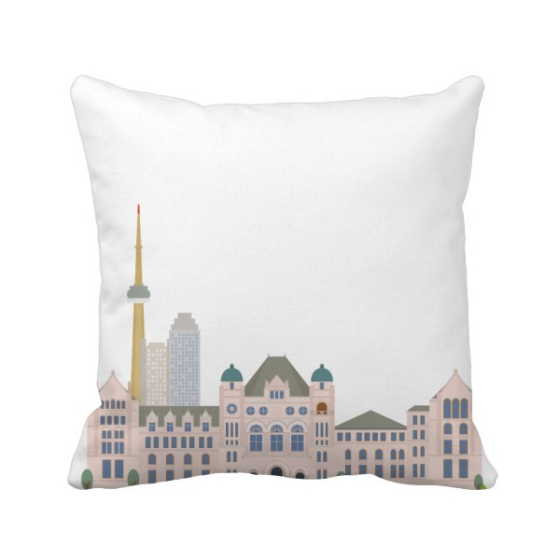 Shop Canada Landmark City Watercolor Cartoon Square Throw Pillow Insert Cushion Cover Home Sofa Decor Gift Online From Best Decorative Pillows On Jd Com Global Site Joybuy Com