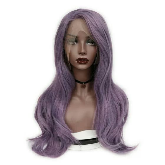 Shop Long Wavy Human Hair Lace Front Purple Wigs For Women Online