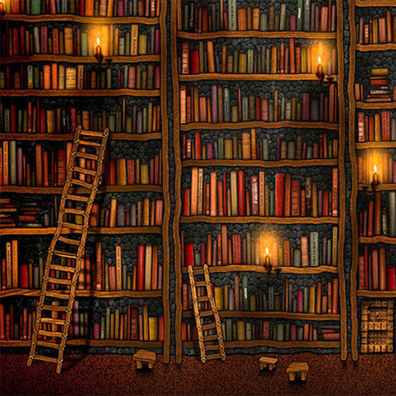 Home Decor 3D Bookshelf Wallpapers Wall Sticker Study Library Background