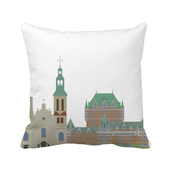 Shop Canada Landmark And City Buildings Cartoon Square Throw