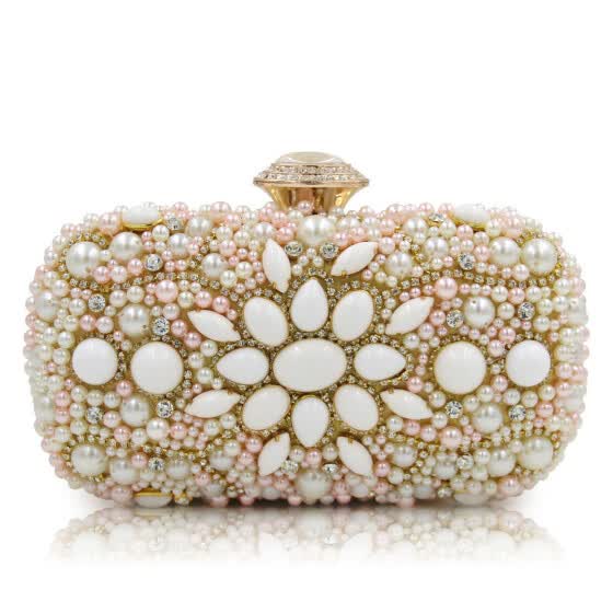 ladies white clutch bag