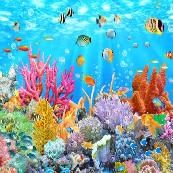 Shop 3d Wallpaper Custom Photo Non Woven Mural 3d Fish Coral