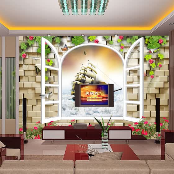 Shop Custom 3d Mural 3d Stereo Scenery Wallpaper Mural False