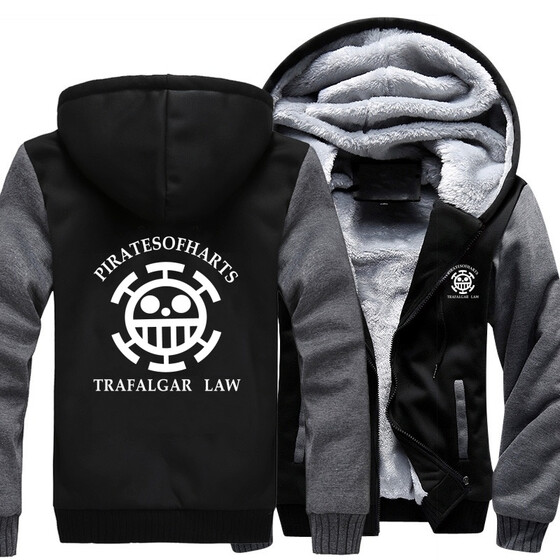 Men/'s boy/'s anime Hoodie Sweatshirt zipper Jacket One Piece Trafalgar Law