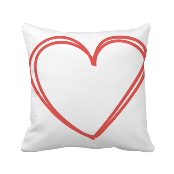 Shop Valentine S Day Heart Double Lines Square Throw Pillow Insert