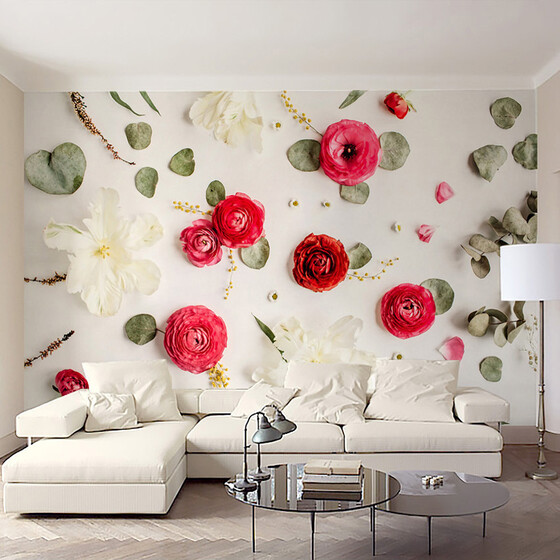 Red Rose 3D Mural Photo Wallpaper Decor Large Paper Wall