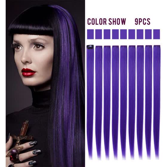 Shop Rhyme Purple 9pcs Wig Pieces For America Girls And Dolls Clip