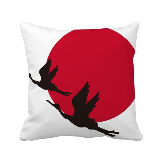 Shop Japan Red Black Flying Geese Square Throw Pillow Insert