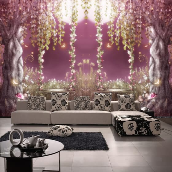 Shop Personalized Custom Wallpaper Modern Fantasy Wall Mural Flowers And Trees Photo Wallpaper Living Room Sofa Backdrop Wall Papers Online From Best Wall Stickers Murals On Jd Com Global Site Joybuy Com