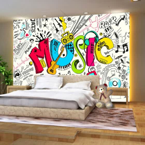 Shop Custom 3d Abstract Musical Children S Room Graffiti