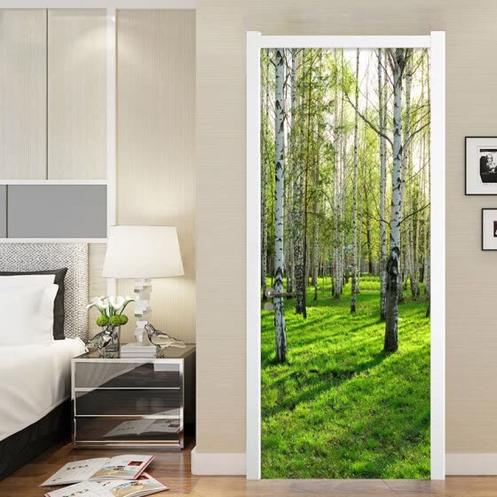 Photo Wallpaper Modern Simple 3d Forest Mural Wall Sticker Living Room Bedroom Home Decor Pvc Waterproof Paper 77cmx200cm From Best Stickers Murals On Jd Com Global Site - Wall Stickers For Living Room Home Decor