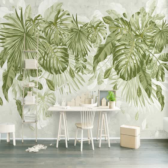 Shop Photo Wallpaper Tropical Green Plants 3d Wall Murals