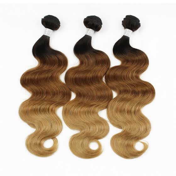 Shop Kiss Hair Body Wave 3 Tone Ombre Indian Hair Weave 3pcs Lot