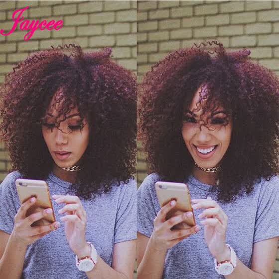 Shop Unprocessed Kinky Curly Wine Red Hair Weave Remy Brazilian
