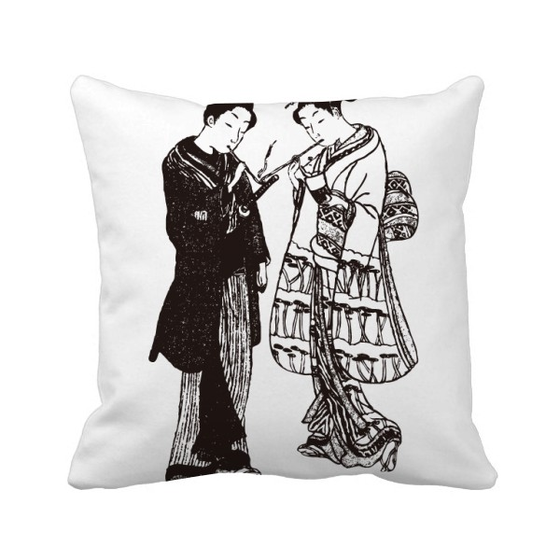 Shop Japan Sketch Japanese Style Art Square Throw Pillow Insert