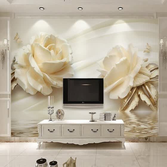 Shop European Style Simple 3d Stereo Relief White Rose Photo